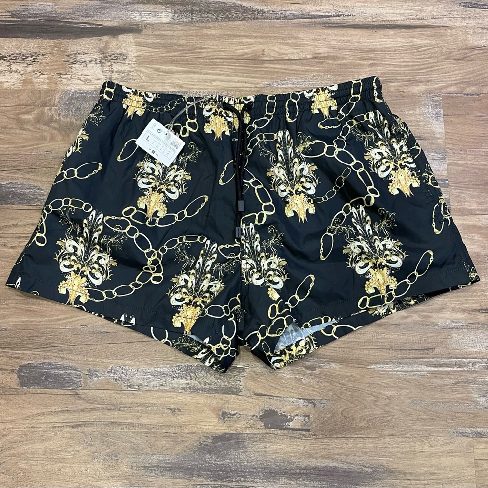 Zara Man Baroque and Chain Print Swim Trunk Size Large